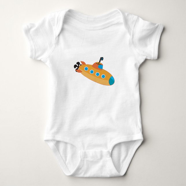Cute Submarine Baby Bodysuit (Front)