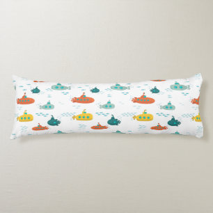 Cute Submarine Nautical Deep Sea Fish Pattern Body Cushion