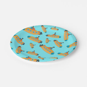 Cute Submarine Pattern Kids Party Paper Plate