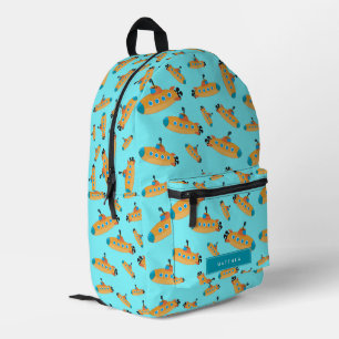 Cute Submarine Pattern Personalised School Printed Backpack