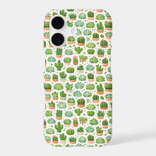 Cute Succulent Plant Seamless Pattern