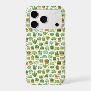 Cute Succulent Plant Seamless Pattern
