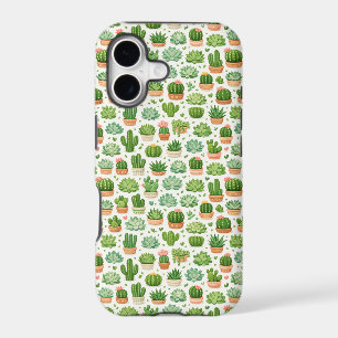 Cute Succulent Plant Seamless Pattern