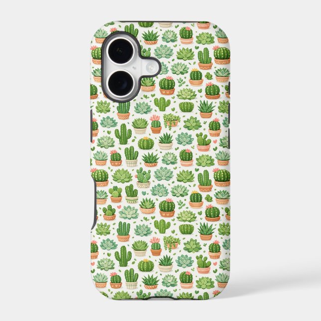 Cute Succulent Plant Seamless Pattern (Back)