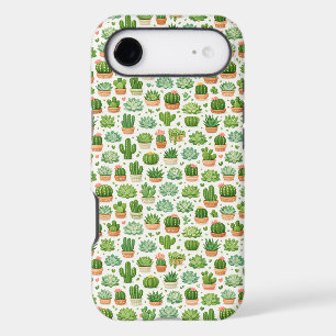 Cute Succulent Plant Seamless Pattern