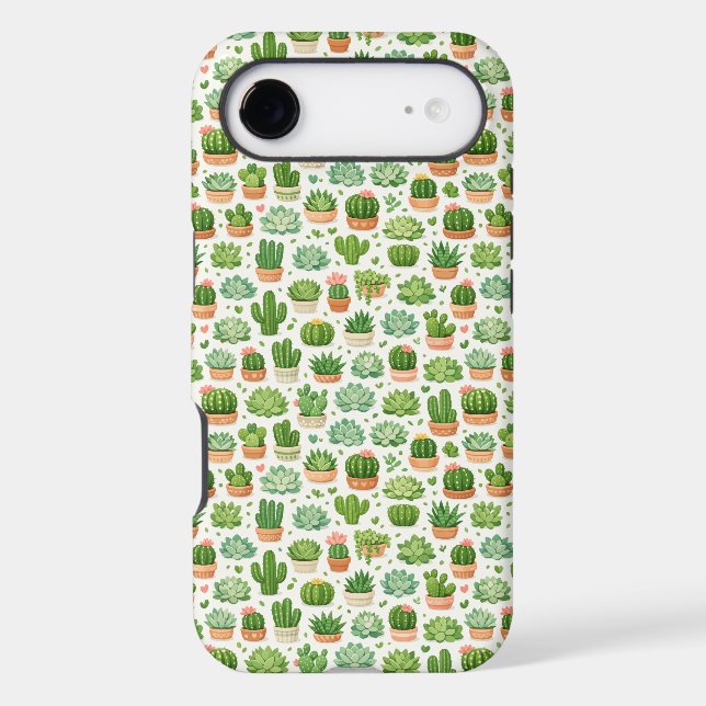 Cute Succulent Plant Seamless Pattern (Back)