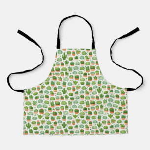 Cute Succulent Plant Seamless Pattern Apron