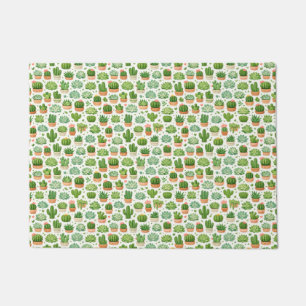 Cute Succulent Plant Seamless Pattern Doormat