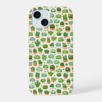 Cute Succulent Plant Seamless Pattern