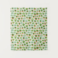 Cute Succulent Plant Seamless Pattern