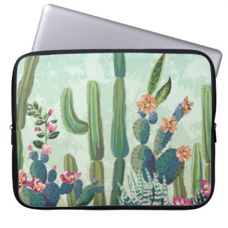 Cute Succulents: Vintage Cactus Pattern Laptop Sleeve