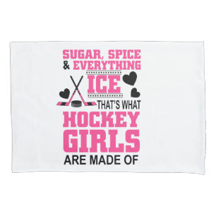 cute sugar and spice girls ice hockey pillowcase