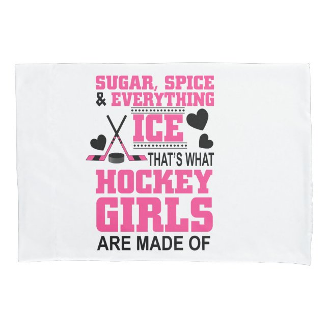 cute sugar and spice girls ice hockey pillowcase (Front)