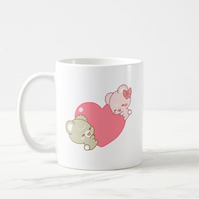 cute sugar cubs hugs love coffee mug (Left)