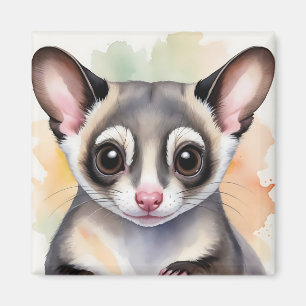 Cute Sugar Glider in a Dreamy Watercolor Magnet