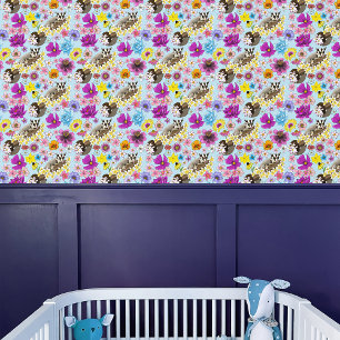 Cute Sugar Glider Tropical Plumeria Flowers Blue Wallpaper