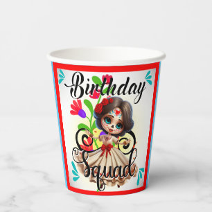 Cute Sugar Skull Birthday Paper Cups