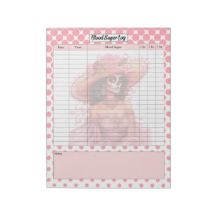 Cute Sugar Skull Blood Sugar Log Notepad