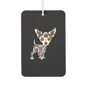 Cute Sugar Skull Chihuahua Car Air Freshener