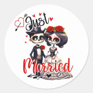 Cute Sugar Skull Classic Round Sticker