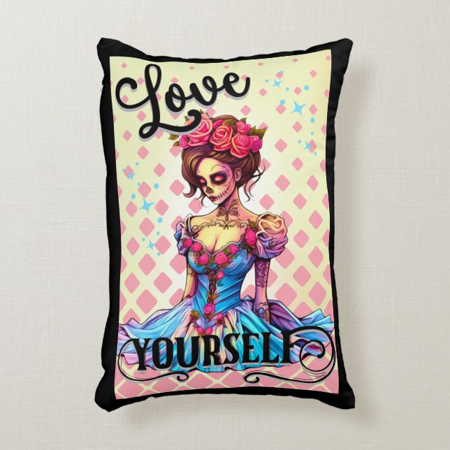 Cute Sugar Skull  Decorative Cushion (Front(Vertical))