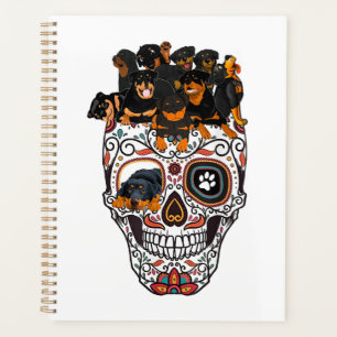 cute sugar skull dog rottweiler skull halloween planner
