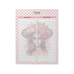 Cute Sugar Skull Food List Planner Notepad