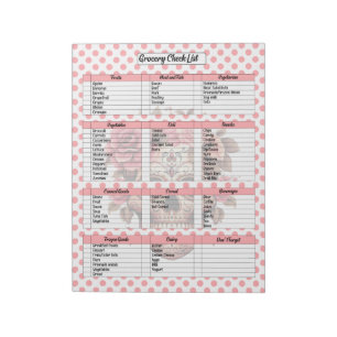 Cute Sugar Skull Grocery List Notepad