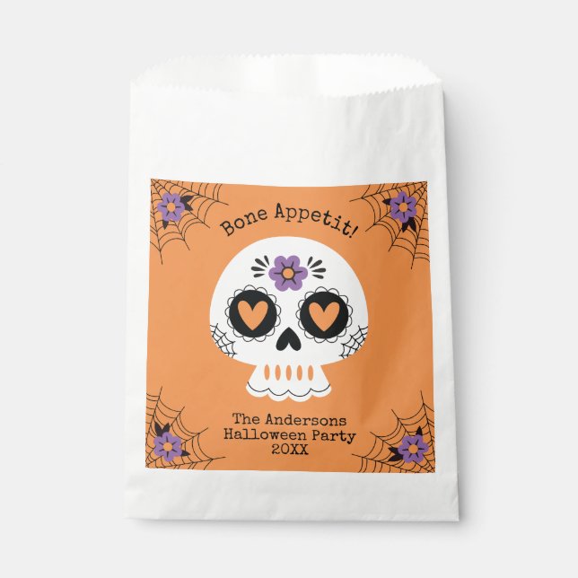 Cute Sugar Skull Halloween Party  Favour Bag (Front)