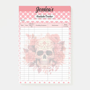 Cute Sugar Skull Headach Tracker Post-it Notes
