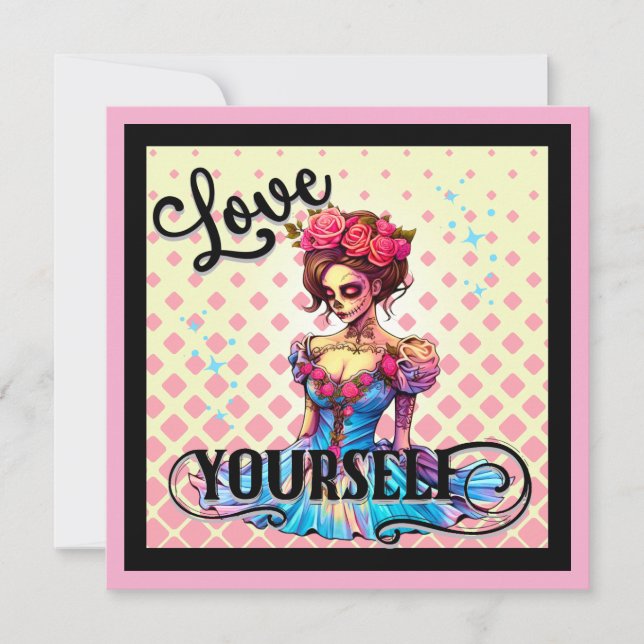 Cute Sugar Skull  Holiday Card (Front)