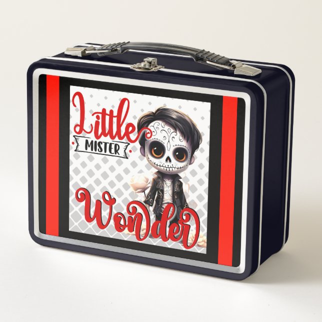Cute Sugar Skull Metal Lunch Box (Front)