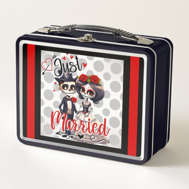 Cute Sugar Skull Metal Lunch Box (Front)