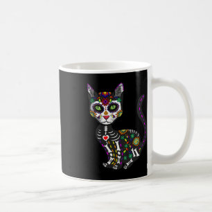 Cute Sugar Skull Mexican Cat Halloween Day Of The Coffee Mug