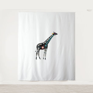 Cute Sugar Skull Mexican Giraffe Halloween Day Of Tapestry