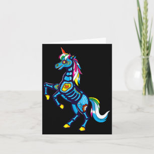 Cute Sugar Skull Mexican Unicorn Halloween Day Of Card