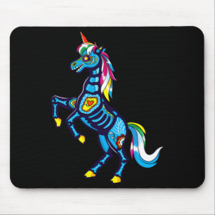 Cute Sugar Skull Mexican Unicorn Halloween Day Of Mouse Pad