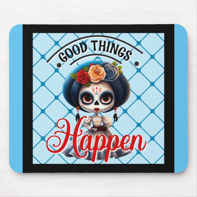 Cute Sugar Skull  Mouse Pad (Front)