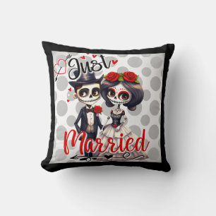 Cute Sugar Skull Throw Pillow