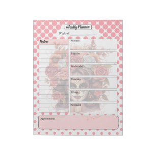 Cute Sugar Skull Weekly Planner Notepad