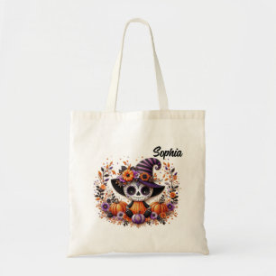 Cute Sugar Skull Witch Personalised Treat Bag