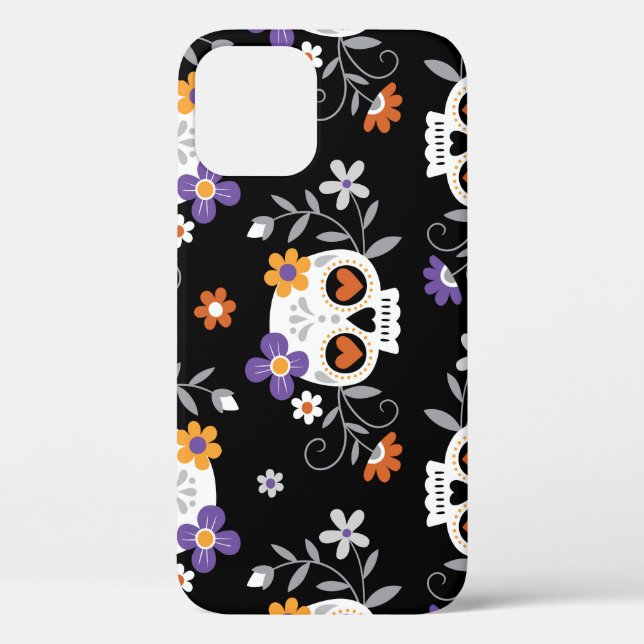 Cute Sugar Skulls Hand Drawn Case-Mate iPhone Case (Back)