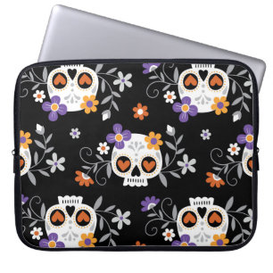 Cute Sugar Skulls Hand Drawn Laptop Sleeve