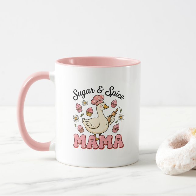 Cute sugar spice goose Mama Mug (With Donut)
