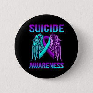 Cute Suicide Awareness Wings Happy Support Graphic 6 Cm Round Badge
