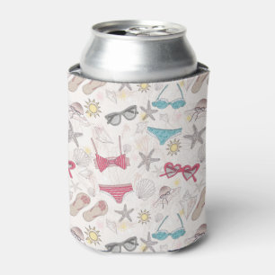 Cute Summer Abstract Pattern Can Cooler