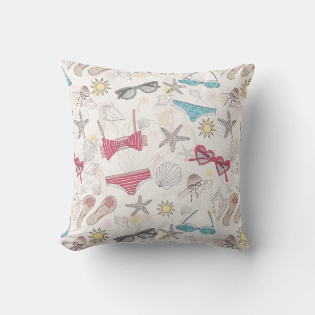 Cute Summer Abstract Pattern Cushion (Front)