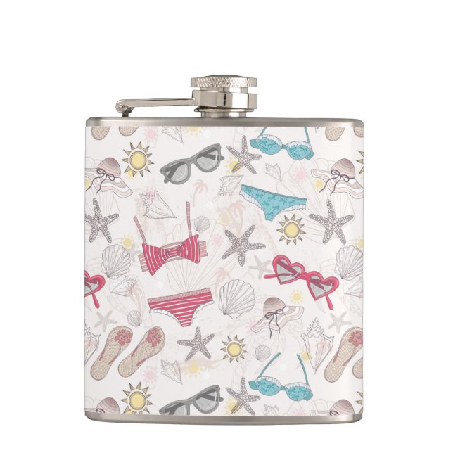 Cute Summer Abstract Pattern Hip Flask (Front)