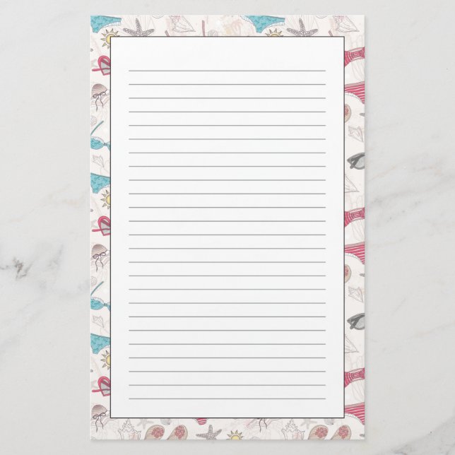 Cute Summer Abstract Pattern Stationery (Front)