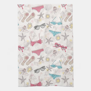 Cute Summer Abstract Pattern Tea Towel